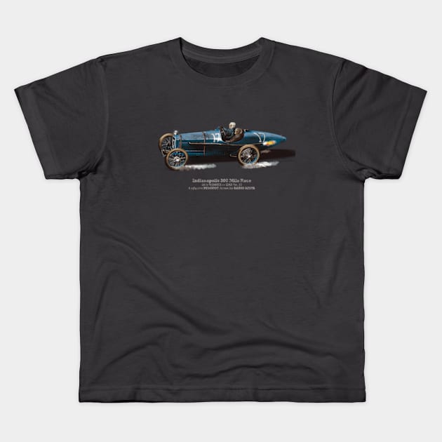 1916 Indy 500 Peugeot Kids T-Shirt by AlexBook